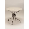 SECONDE MAIN - Table à manger ronde de jardin en céramique et acier