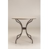 SECONDE MAIN - Table à manger ronde de jardin en céramique et acier