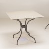 SECONDE MAIN - Table à manger carré de jardin en céramique et acier