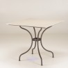 SECONDE MAIN - Table à manger carré de jardin en céramique et acier