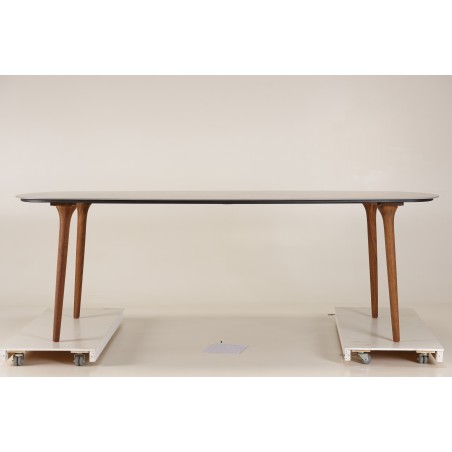 240x100 cm ceramic and steel garden dining table