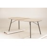 SECONDE MAIN- Table à manger 240x90 cm de jardin en céramique et acier