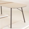 SECONDE MAIN- Table à manger 240x90 cm de jardin en céramique et acier