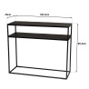 SECOND-HAND - Console table 100x35cm black aluminium with metal legs