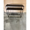 SECONDE MAIN - Console 100x35cm aluminium noir pieds métal
