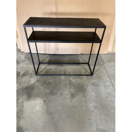 SECOND-HAND - Console table 100x35cm black aluminium with metal legs