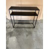 SECONDE MAIN - Console 100x35cm aluminium noir pieds métal