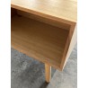 SECONDE MAIN - Table basse couleur naturelle 2 tiroirs 1 niche bois cannage