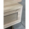 SECOND-HAND - Coffee table with 2 drawers, jute fabric and gold metal legs