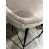 SECONDE MAIN - Lot de 2 tabourets de bar velours chamois hauteur d'assise 80cm