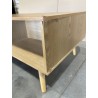 SECONDE MAIN - Table basse couleur naturelle 2 tiroirs 1 niche bois cannage