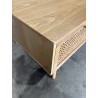 SECOND-HAND - Natural-coloured coffee table with 2 drawers and 1 wooden cane niche
