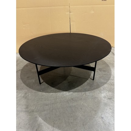 SECONDE MAIN - Table basse ronde noire 78x78cm piètement métal