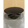 DALY Black Round Coffee Table 78x78cm - Metal Base