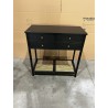 SECONDE MAIN - Console noire 4 tiroirs 1 étagère effet cannage