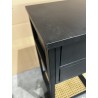 SECONDE MAIN - Console noire 4 tiroirs 1 étagère effet cannage