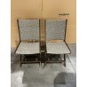 SECOND HAND - Set of 2 folding garden chairs in acacia wood and synthetic rattan