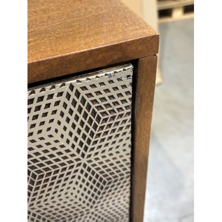 SECOND-HAND - Mango wood sideboard with 4 doors and ethnic motifs