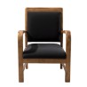 SECONDE MAIN - Fauteuil scandi teck et tissu noir