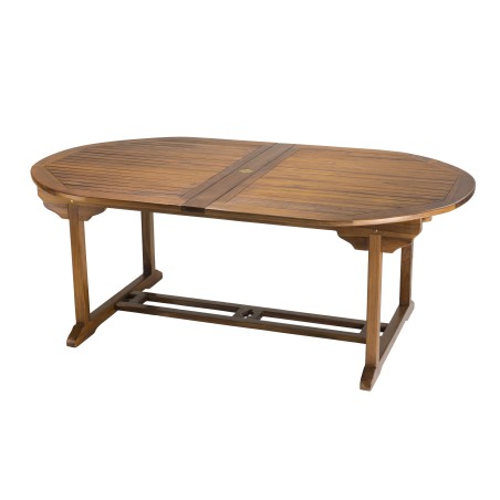 MAEVA - Double extension oval table 200/300*120 in oiled teak wood