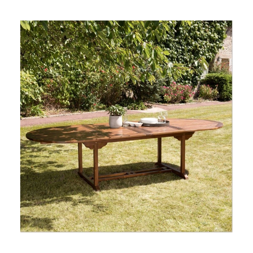 MAEVA - Double extension oval table 200/300*120 in oiled teak wood MAEVA - Double extension oval table 200/300*120 in oiled teak wood