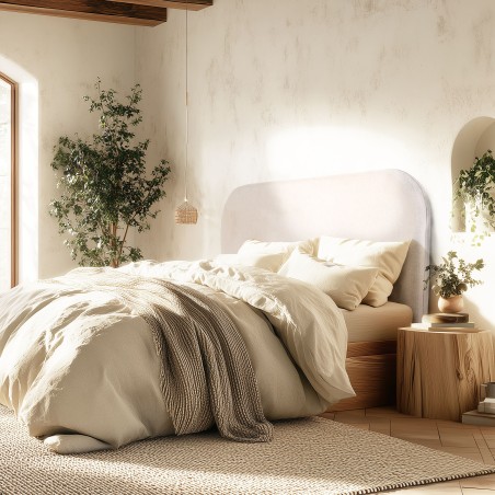 Tête de lit rembourrée pour lits 140/160cm couleur beige - Collection Arthur