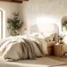 Upholstered headboard for 140/160 cm beds in beige - Arthur Collection