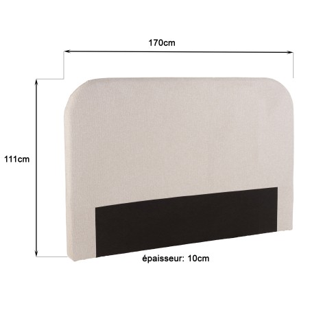 Tête de lit rembourrée pour lits 140/160cm couleur beige - Collection Arthur