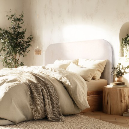 Tête de lit rembourrée pour lits 140/160cm couleur beige - Collection Arthur