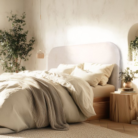 Tête de lit rembourrée pour lits 140/160cm couleur beige - Collection Arthur