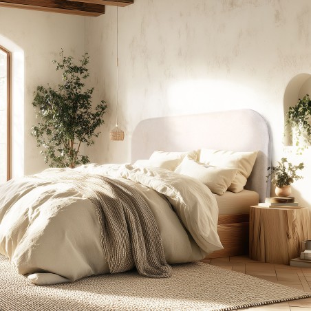 Tête de lit rembourrée pour lits 140/160cm couleur beige - Collection Arthur