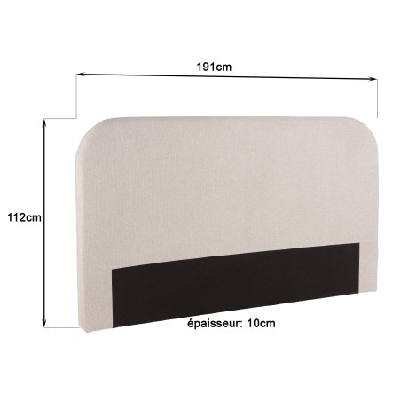 Upholstered headboard for 140/160 cm beds in beige - Arthur Collection