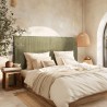 Tête de lit rembourrée pour lits 140/160cm velours côtelé vert - Collection Arthur