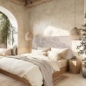 Upholstered headboard for 140/160 cm beds in grey - ARTHUR Collection