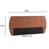 Upholstered headboard for 160/180 cm beds in terracotta/orange