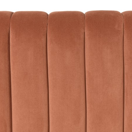 Tête de lit rembourrée pour lits 140/160cm velours orange