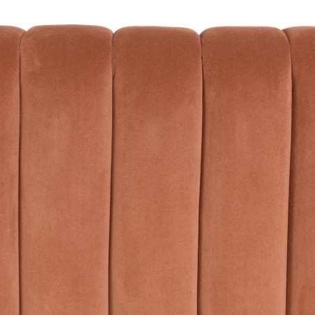 Upholstered headboard for 140/160cm beds in orange velvet