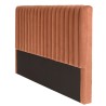 Upholstered headboard for 140/160cm beds in orange velvet