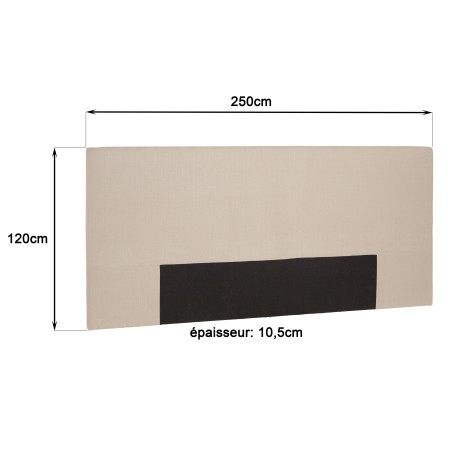 Upholstered headboard for 140/160 cm beds, linen colour