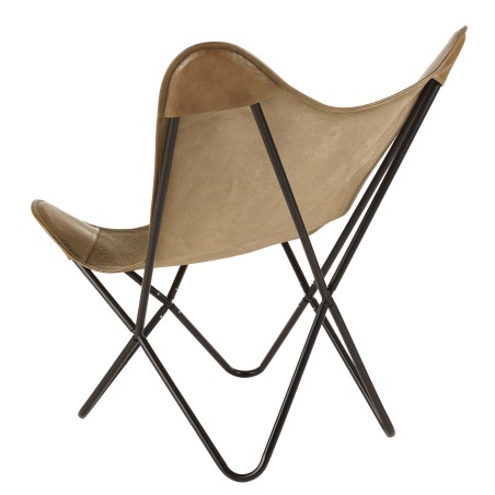 Chaise en toile et cuir papillon / butterfly - Collection Marcel