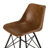 Set of 2 brown leather chairs with steel legs