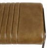 Brown leather upholstered bench with steel legs