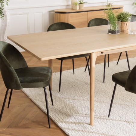 Outdoor dining table 250/350x100cm natural oak legs