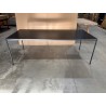 SECOND HAND - Ovoid side table with textured black matt top and black iron legs