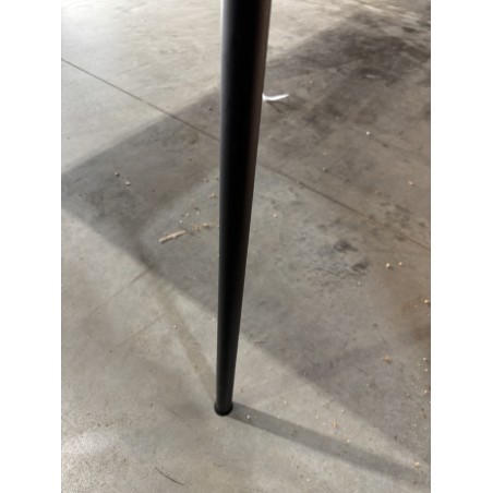 SECOND HAND - Ovoid side table with textured black matt top and black iron legs