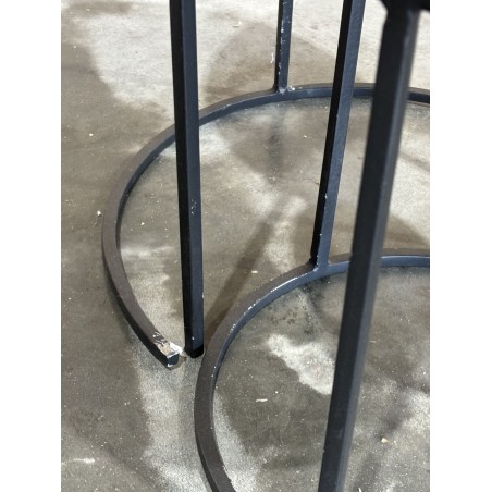 SECONDE MAIN - Set de 2 tables d'appoint rondes gigogne Teck recyclé Acacia