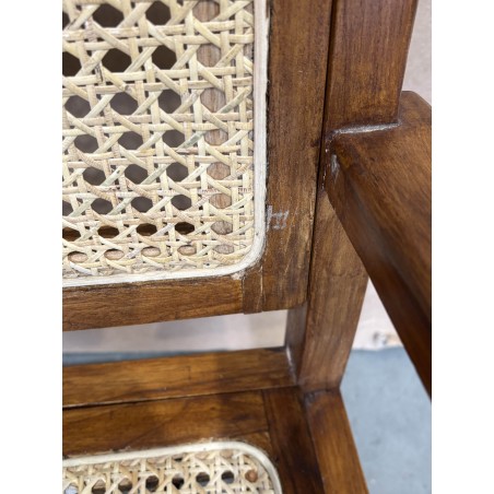 SECOND HAND - Light brown Mindi armchair with cane seat