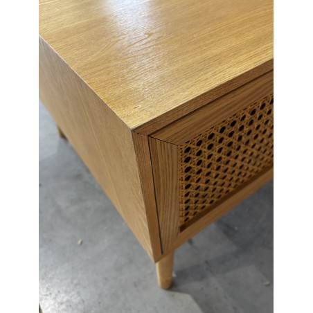 Natural-coloured coffee table with 2 drawers | SECOND HAND