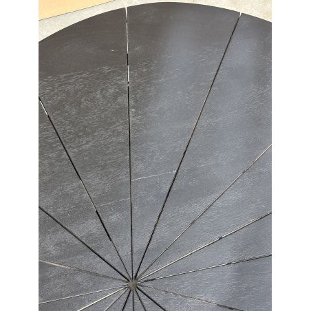 SECONDE MAIN - Table basse plateau texturé noir mat pieds en fer noir
