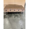 SECONDE MAIN - Table basse en pin et métal bois 1 tiroir